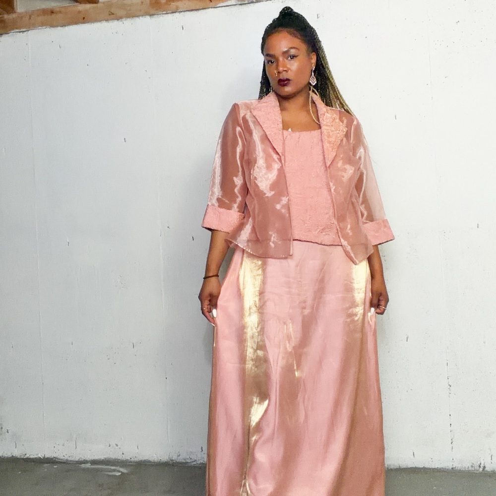 Vintage Blush Pink Dress Set, fits 12 - Picture 6 of 15